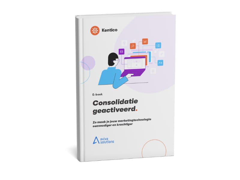 Het Kentico eboek over Consolidatie, met daarop de titel "Consolidatie geactiveerd".