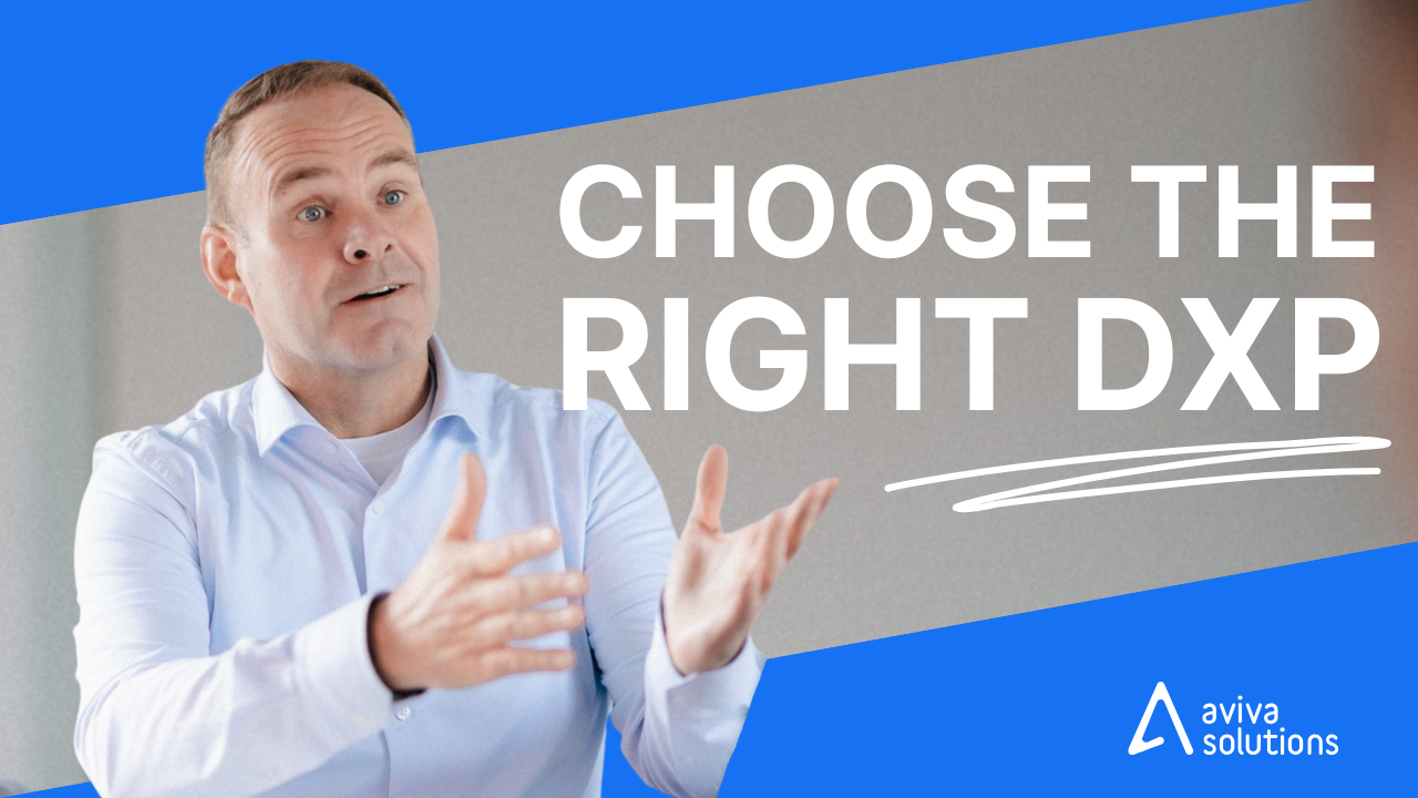 A photograph of Bart Hoppe. Next to him is the text: "choose the right DXP"